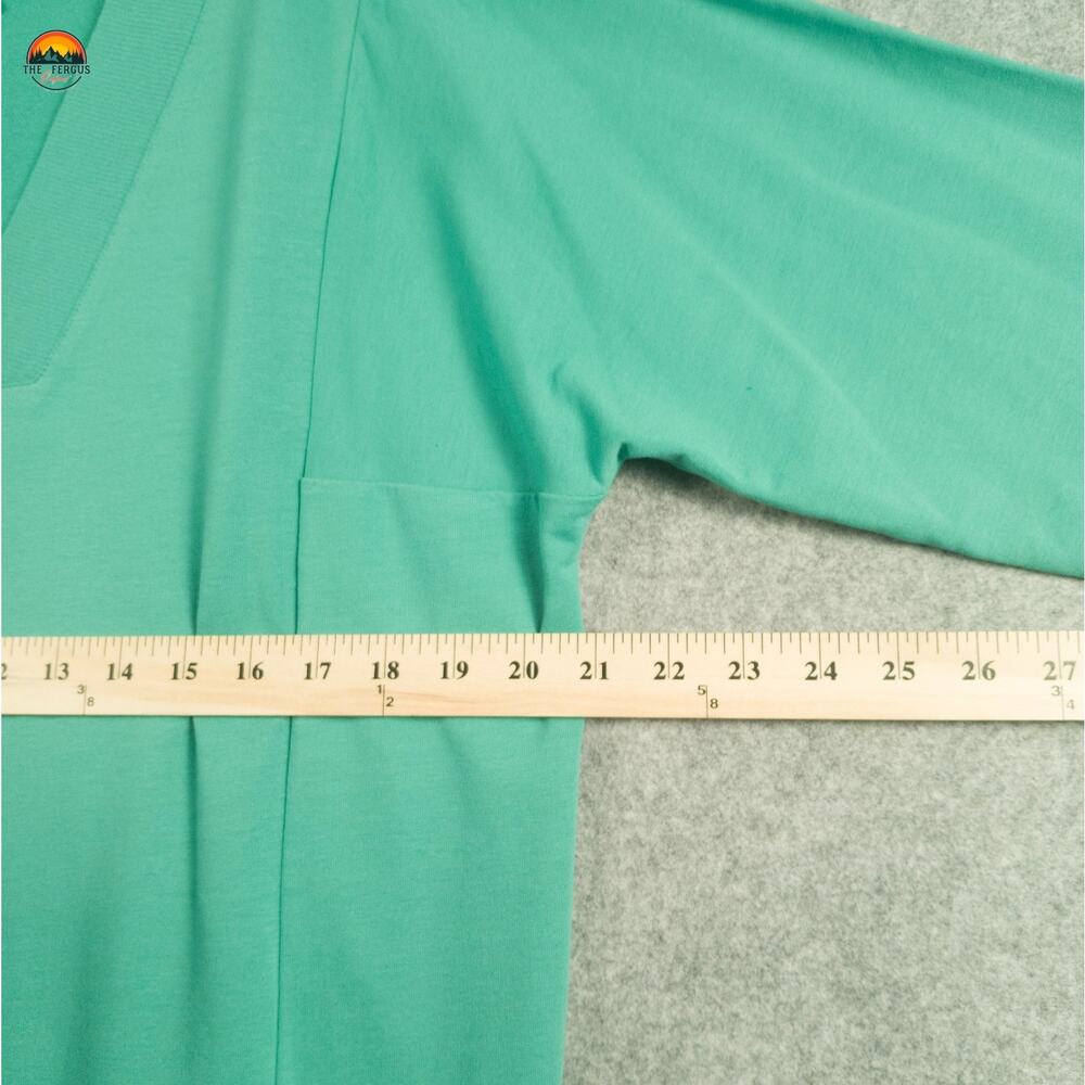 J. Jill Fit Pullover Sweatshirt Green Verde Long Sleeve V-Neck Pockets Women's L - Picture 6 of 11